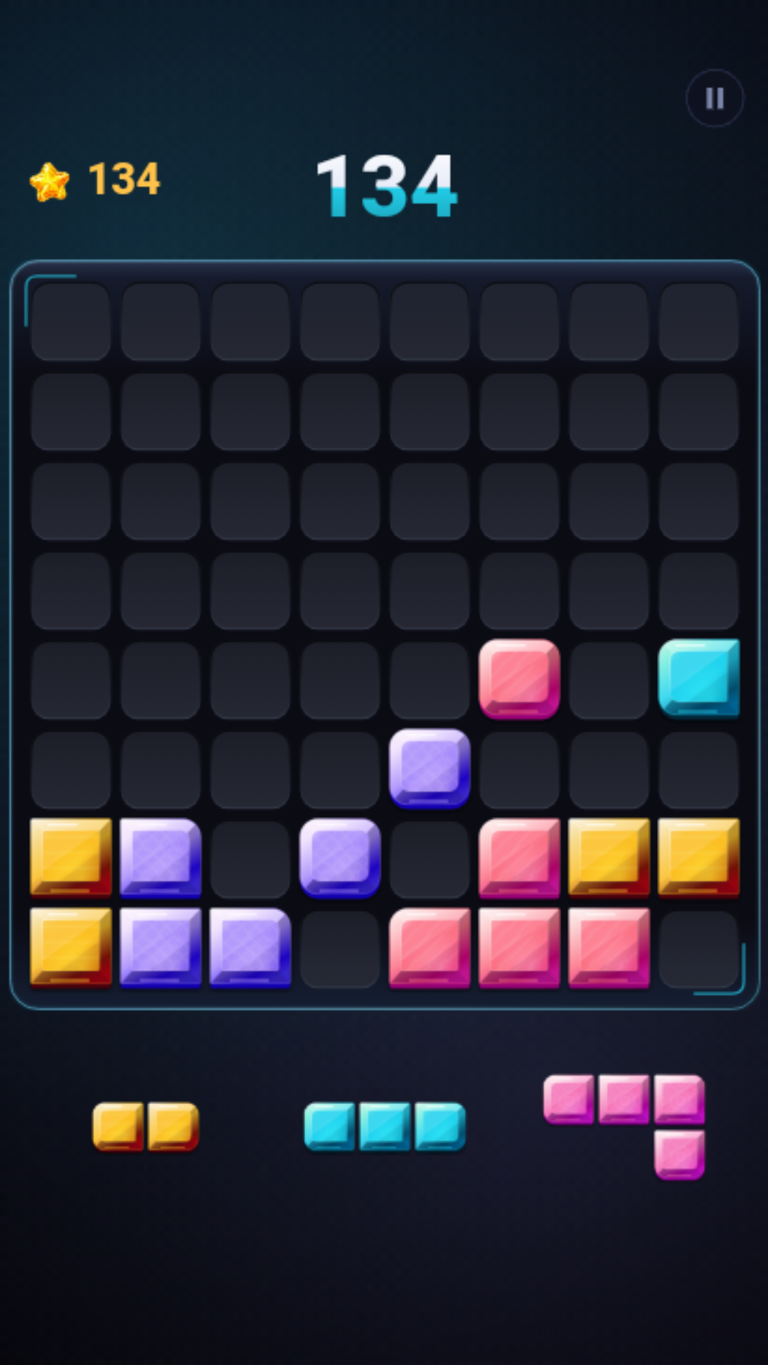 Игровое поле Prism Blast с разноцветными блоками